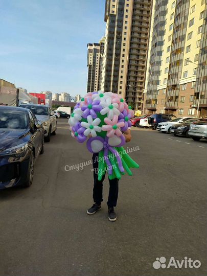 Букеты из воздушных шаров: ромашки, тюльпаны