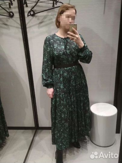 Платье длинное с цветочным принтом