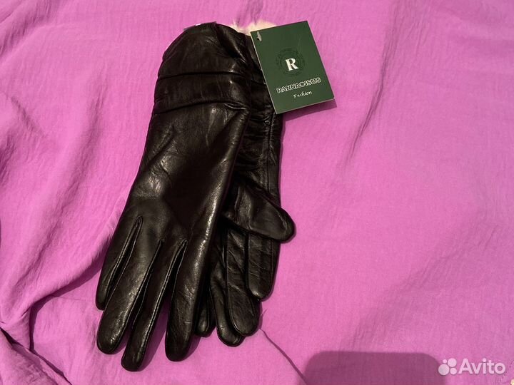 Перчатки женские кожаные новые