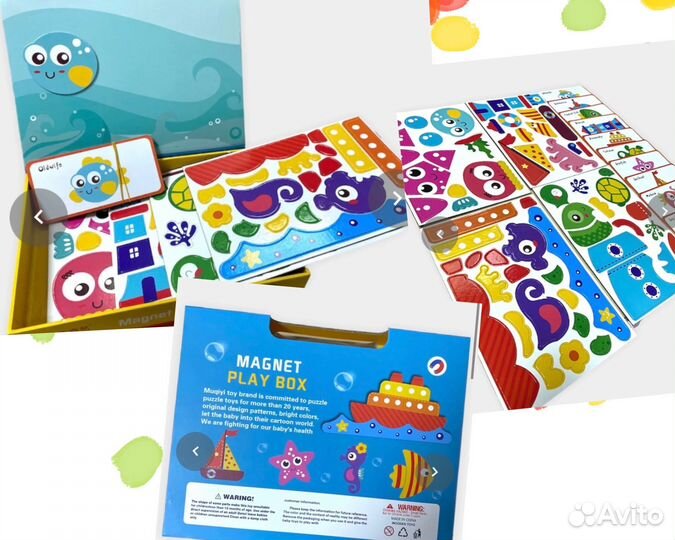 Пазлы,акуленок,конструктор магнитный