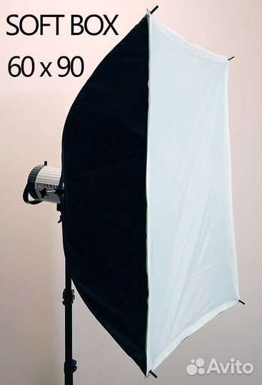 Софт-бокс 60х90 / Лайткуб 80 / Белый фон 2х3 метра