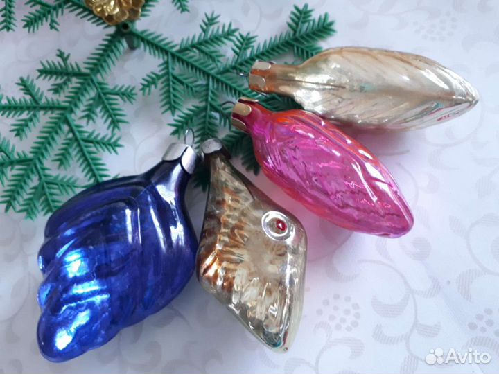 Елочные игрушки СССР льдинки-рыбки