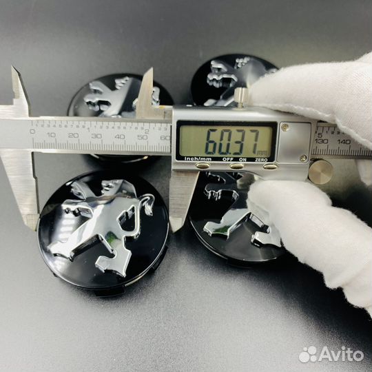 Колпачки на литые диски Пежо, Peugeot 60мм черный