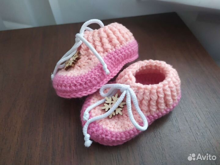 Пинетки вязаные для новорожденных