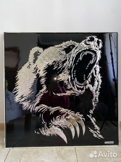 Зеркальная картина «Гризли»,размер 80/80