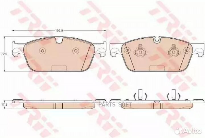 Колодки передние mercedes X166, W166 4-matic GDB1970 TRW GDB1970