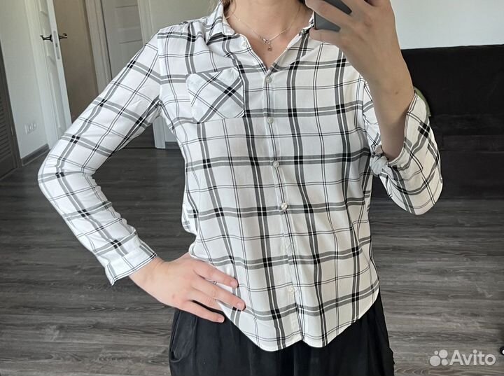 Рубашка в клетку 13-14 лет