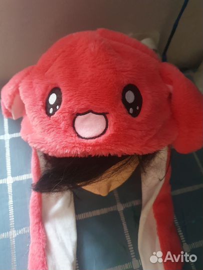 Шапочка с ушками розовый зайчик