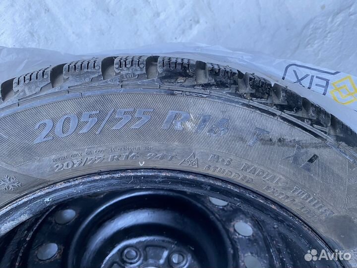 Зимние шины 205 55 r16 на дисках с колпаками