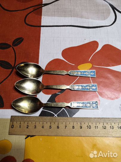 Серебряные ложки с эмалью
