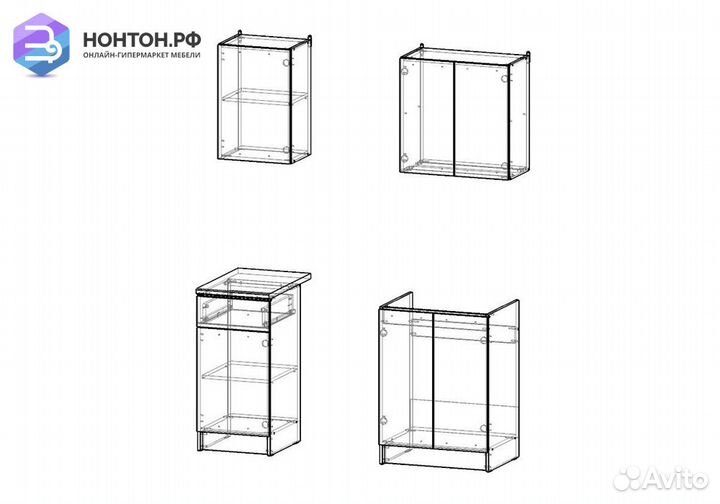 Кухня Ника серый графит / дуб вотан