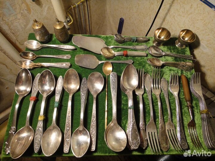 Ложки Вилки Посеребренные Мельхиор СССР