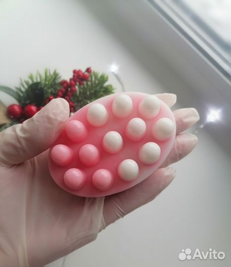 Мыло массажное с люффой ручной работы