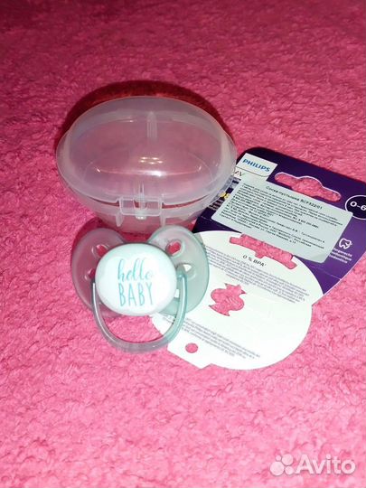Пустышка philips Avent с футляром 0-6 мес
