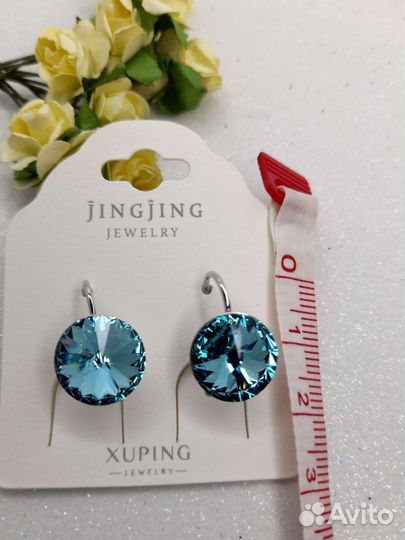 Серьги сваровски swarovski. Разные оттенки камней
