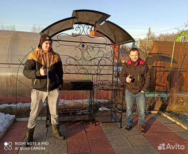 Мангал лофт с крышей