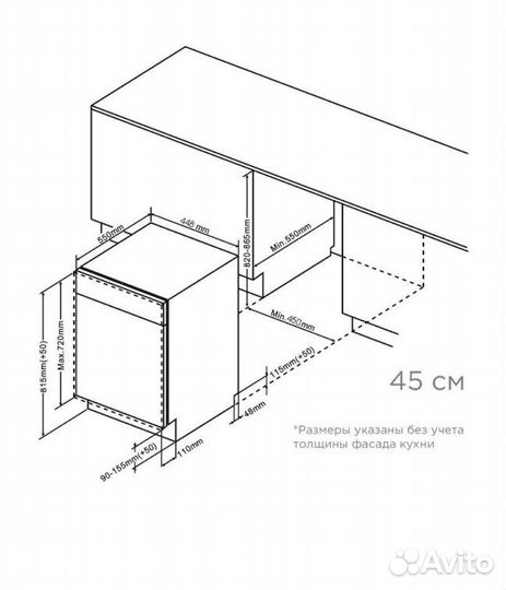 Встраиваемая посудомоечная машина 45 см бу