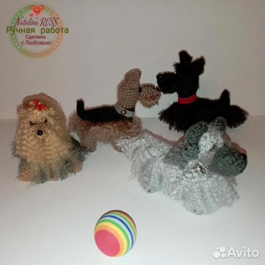 Авторские собачки вязаные на заказ