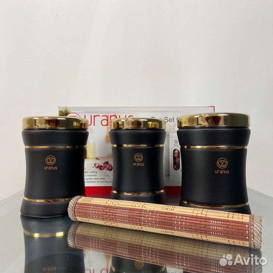 Набор из 3-х банок для сыпучих