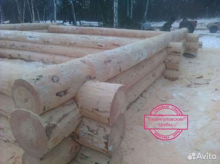 Срубы бань 5х4 с выносом под террасу 2м