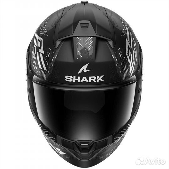 Shark ridill 2 molokai Full Face Motorcycle Мотошлем Mat Black White Silver