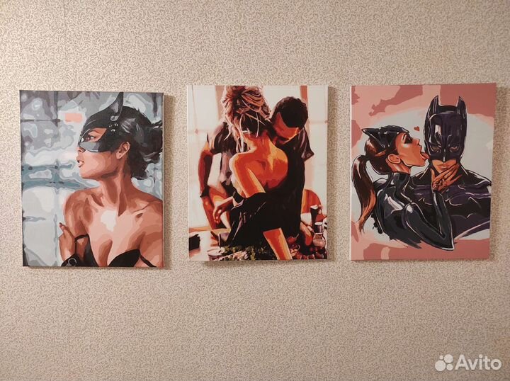 Картина бетмен и женщина кошка акрил декор