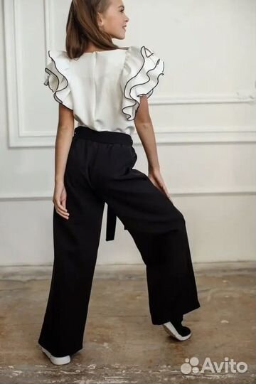 Блузка для девочки школьная 128 см