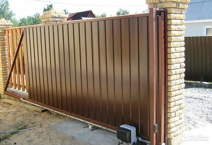 Откатные ворота с установкой