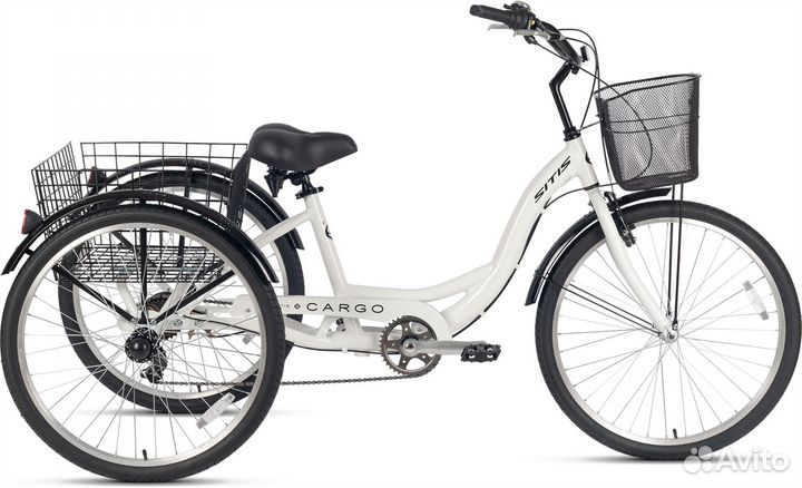 Велосипед sitis cargo 26 alloy (2023) White-Black