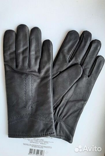 Перчатки мужские кожаные новые чёрные