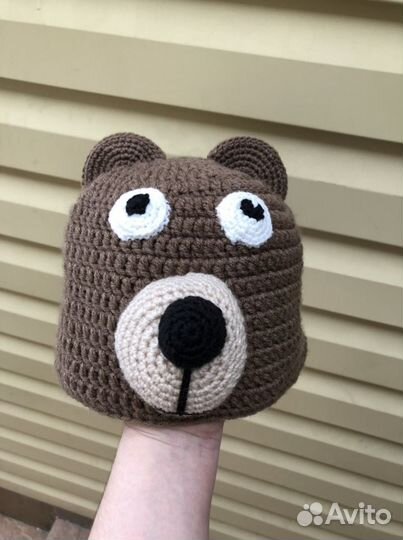 Шапка вязаная миньон и лягушка детская