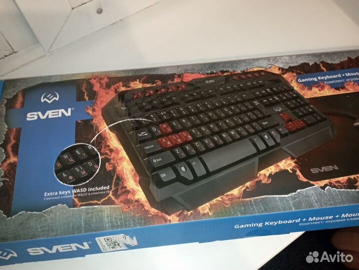 Набор клавиатура, мышь и ковёр. Sven gs-9200