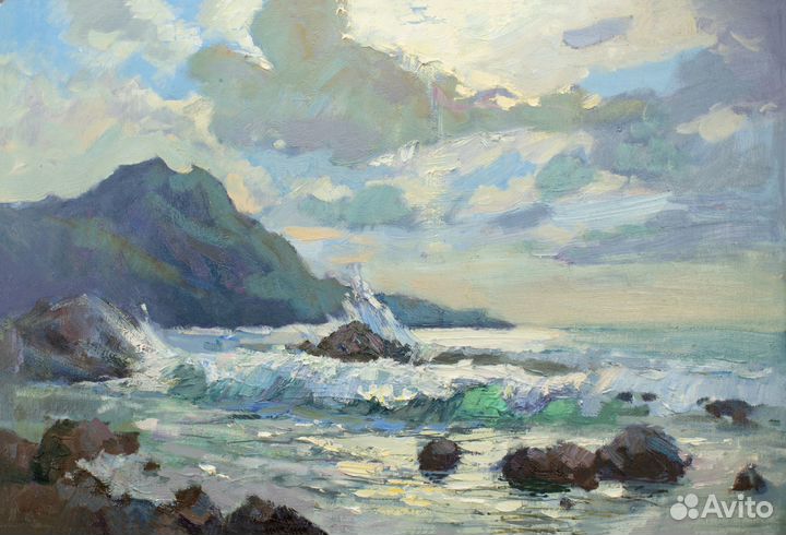 Ветренный день в бухте Ласпи, кисти А.Давыдченко