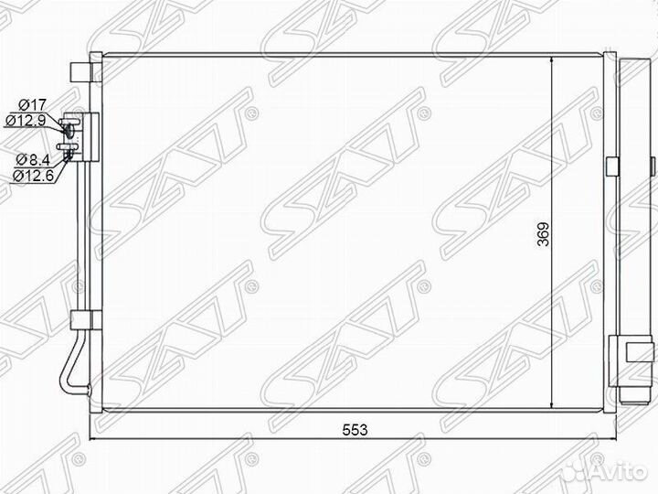 Радиатор кондиционера hyundai solaris /KIA RIO III