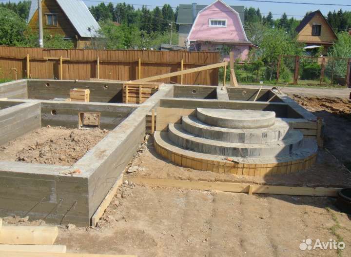 Бетонные работы отмостки фундаменты площадки