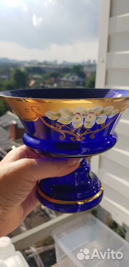 Две небольшие вазочки Богемия, оригинал 14/16, по