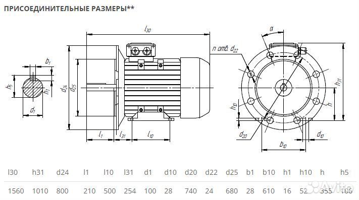 Электродвигатель аир 355S6 (160кВт-1000об) новый