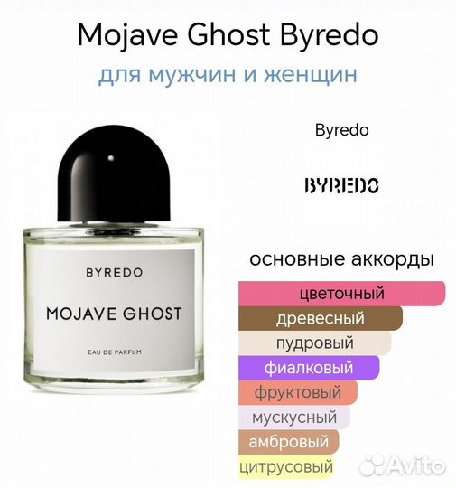 Духи тестер Byredo Mojave Ghost (62)