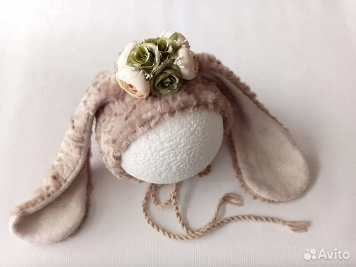 Шапки для фотосессии Заяц 6-24 мес.,фотореквизит