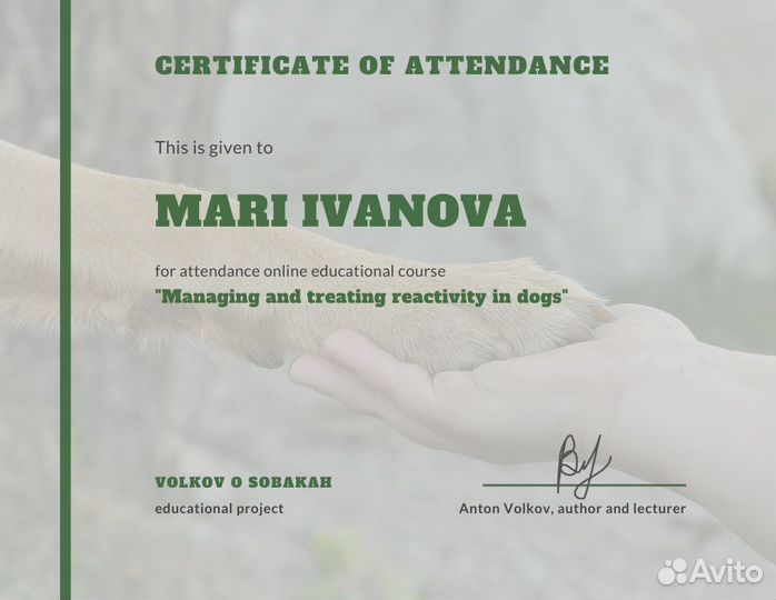 Специалист по поведению собак. Ноузворк