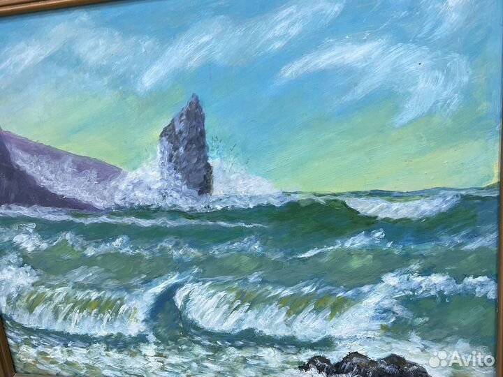 Картина —-прибой—-крым
