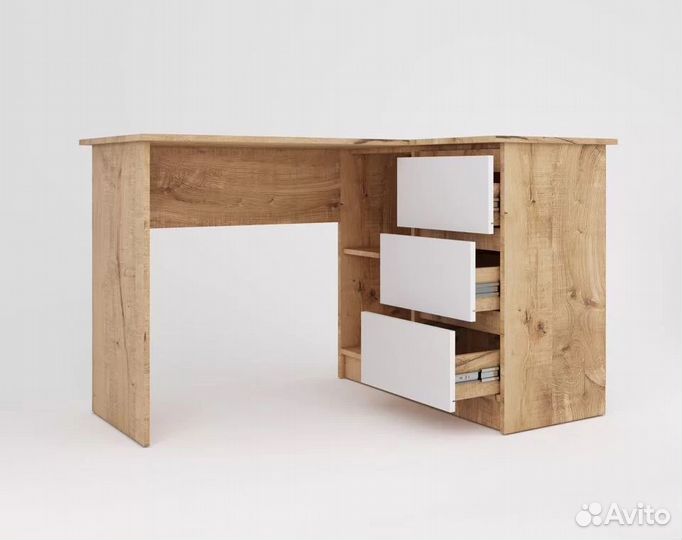 Стол угловой Охта 16/2 дуб вотан/белый