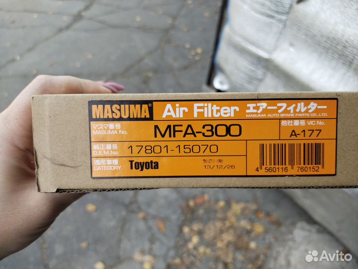Воздушный фильтр Masuma MFA- 300 для toyota