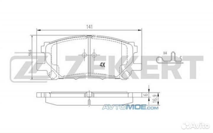 Колодки торм. диск. передн. Lexus RX 300 330 (XU30