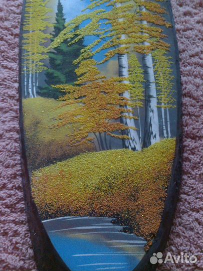 Картина на срезе натурального дерева 120 см