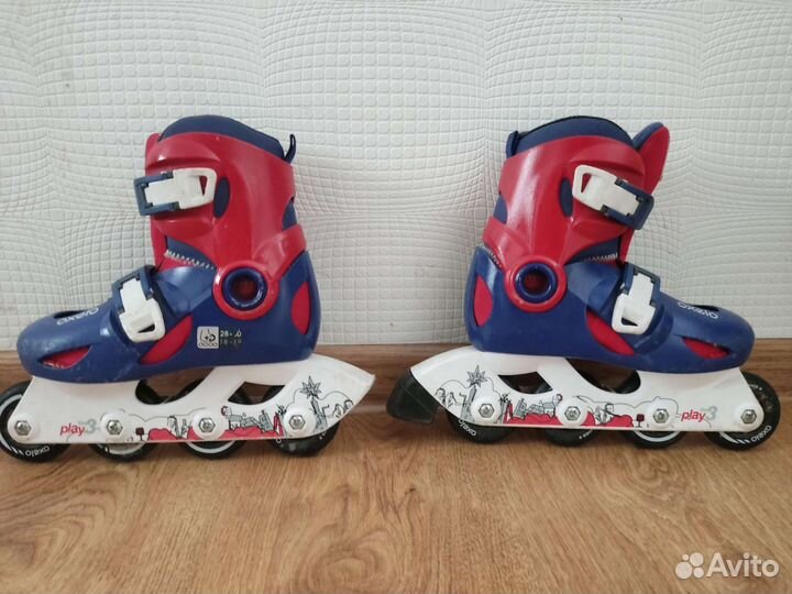 Детские ролики и защита, б/у