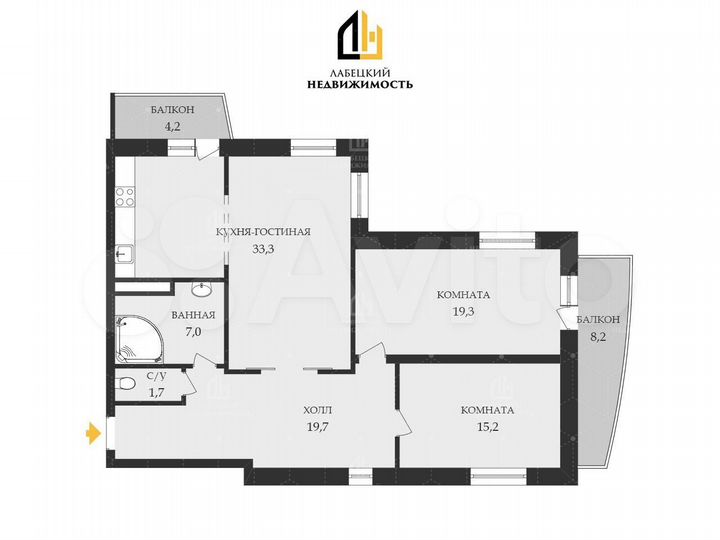 3-к. квартира, 96,2 м², 8/17 эт.