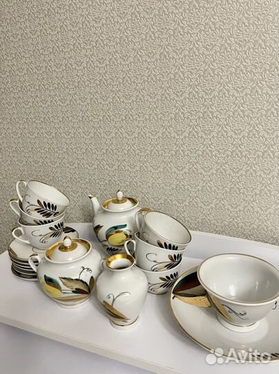 Чайный сервиз лфз СССР желтый тюльпан