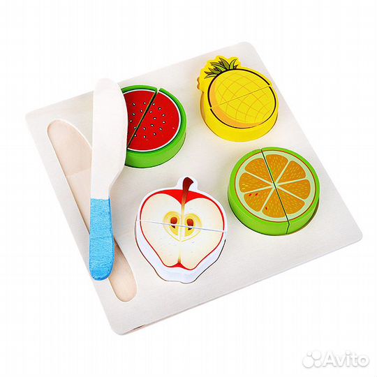 Набор развивающий Деревянные фрукты на липучках