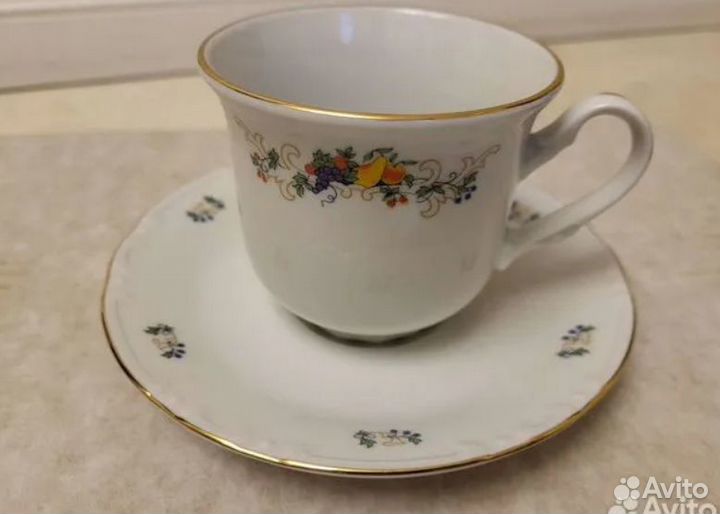 Чайная пара, фарфор, Thun - Чехия, набор 12 пр